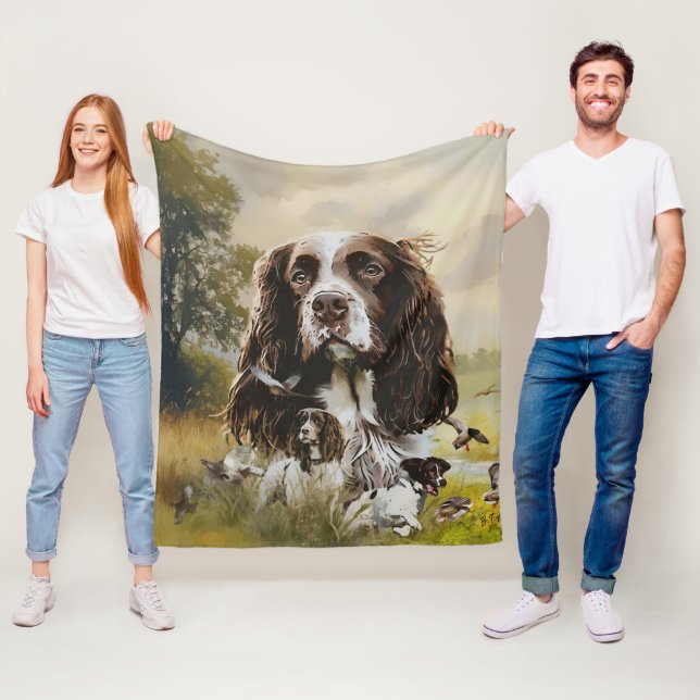 English Springer Spaniel Fleece Blanket (In Situ)