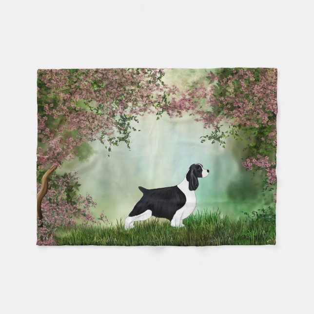 English Springer Spaniel Fleece Blanket (Front (Horizontal))