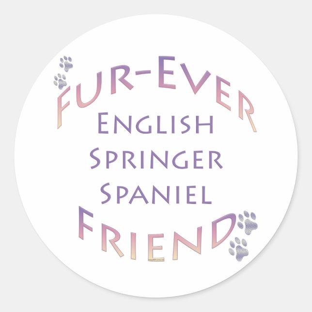 English Springer Spaniel Furever Classic Round Sticker (Front)