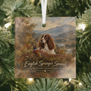 English Springer Spaniel Glass Tree Decoration