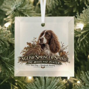 English Springer Spaniel Glass Tree Decoration