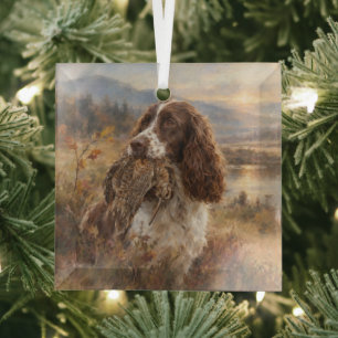 English Springer Spaniel Glass Tree Decoration