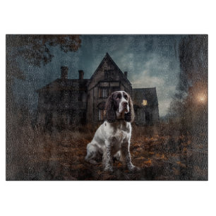 English Springer Spaniel Halloween Scary Cutting Board