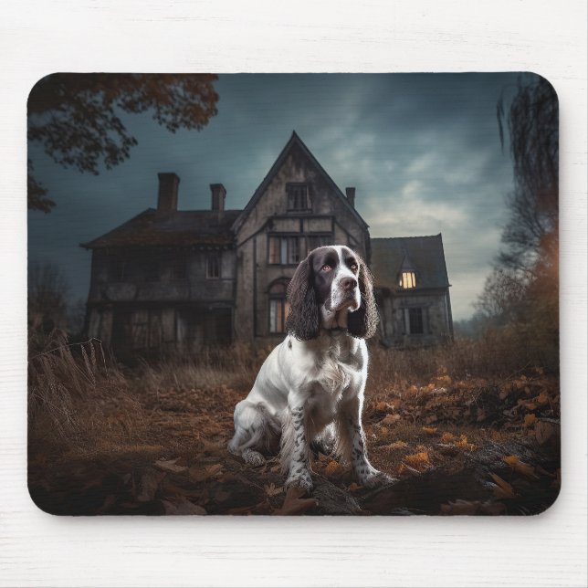 English Springer Spaniel Halloween Scary Mouse Pad (Front)