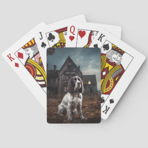 English Springer Spaniel Halloween Scary Playing Cards