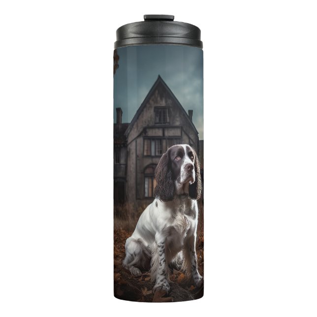 English Springer Spaniel Halloween Scary Thermal Tumbler (Front)