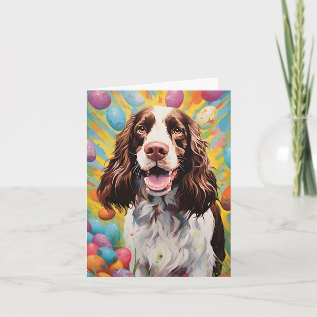 English Springer Spaniel Happy Easter Card (Front)