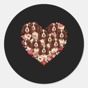English Springer Spaniel Heart Valentine Womens Me Classic Round Sticker