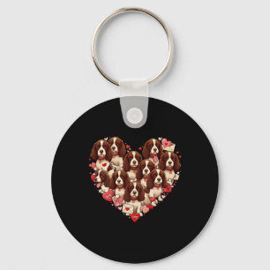English Springer Spaniel Heart Valentine Womens Me Key Ring