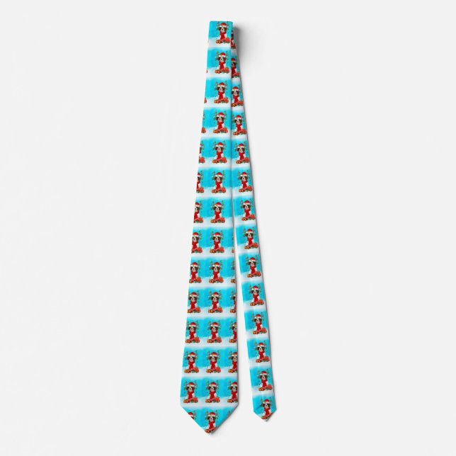 English Springer Spaniel in snow Christmas gifts Tie (Front)