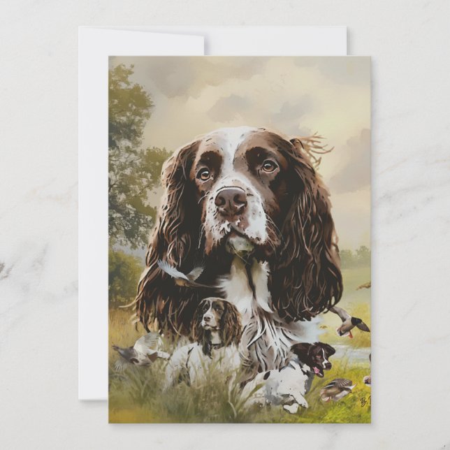 English Springer Spaniel Invitation (Front)