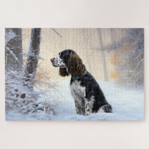 English Springer Spaniel Let It Snow Christmas Jigsaw Puzzle