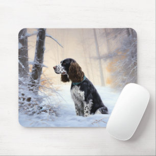 English Springer Spaniel Let It Snow Christmas Mouse Pad