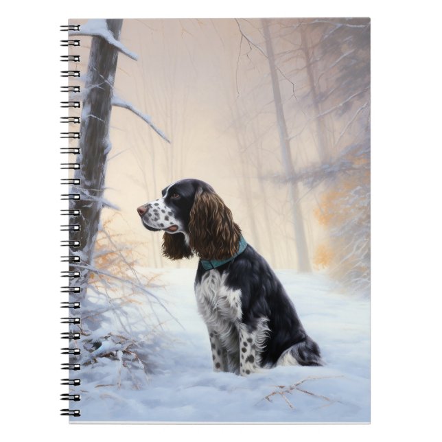 English Springer Spaniel Let It Snow Christmas Notebook (Front)