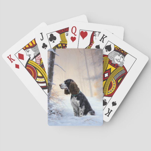 English Springer Spaniel Let It Snow Christmas Playing Cards (Back)