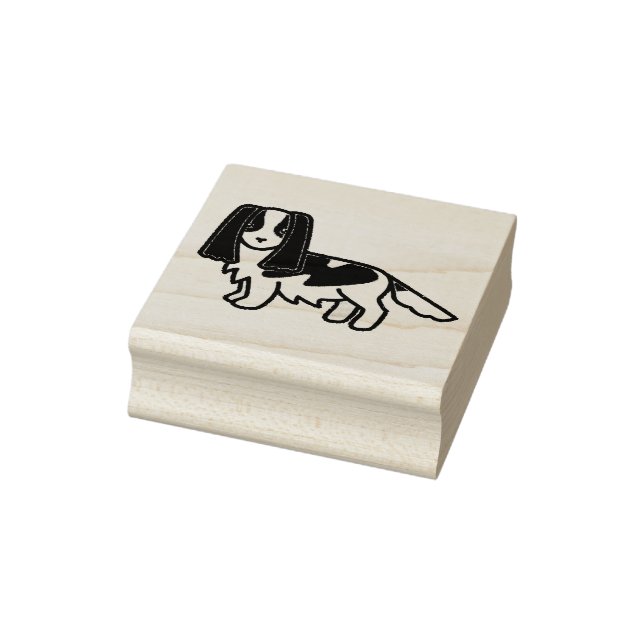 english springer spaniel liver and white cartoon rubber stamp (Stamp)