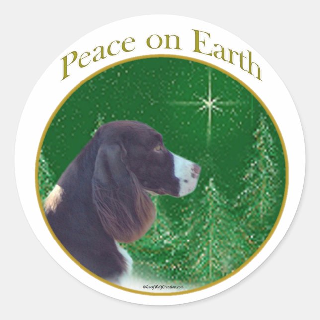 English Springer Spaniel (liver) Peace Classic Round Sticker (Front)