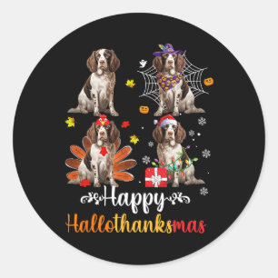 English Springer Spaniel Lover Halloween Christmas Classic Round Sticker