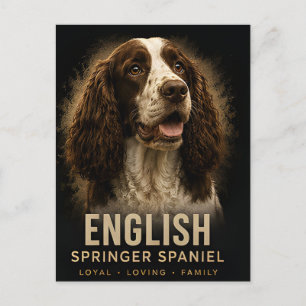 English Springer Spaniel Loyal Loving Family Dog Postcard