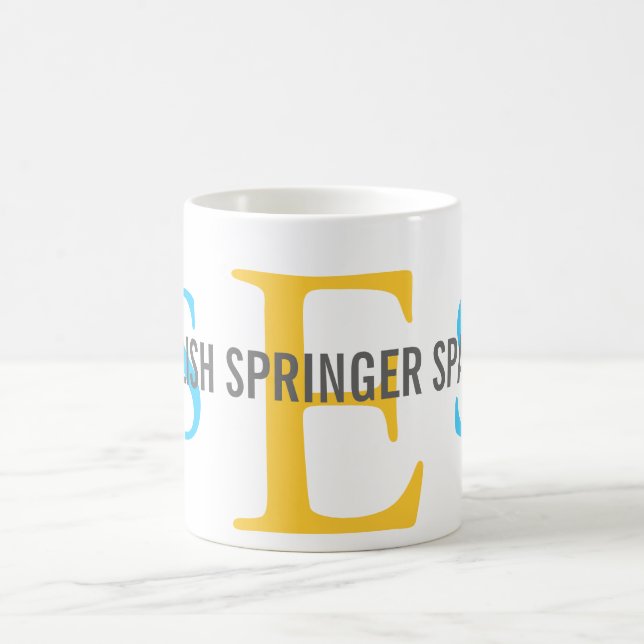 English Springer Spaniel Monogram Design Coffee Mug (Center)