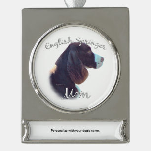 English Springer Spaniel Mum 2 Silver Plated Banner Ornament