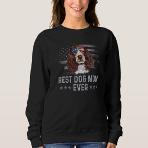English Springer Spaniel Mum Vintage American Flag Sweatshirt