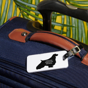 english springer spaniel name silhouette luggage tag