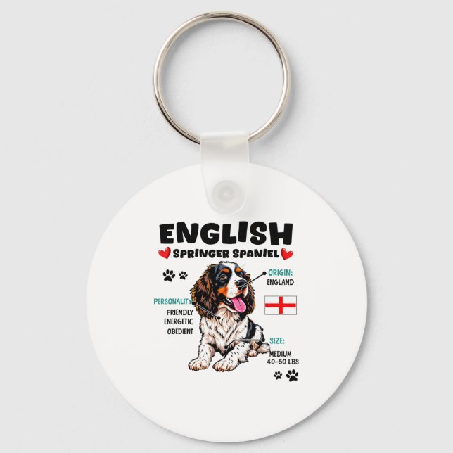 English Springer Spaniel Owner Funny Dog Lover  Key Ring (Front)
