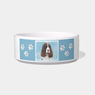English Springer Spaniel Painting Original Dog Art Bowl