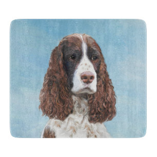 English Springer Spaniel Painting Original Dog Art Cutting Board