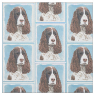 English Springer Spaniel Painting Original Dog Art Fabric