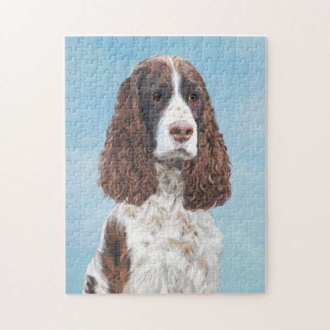 English Springer Spaniel Painting Original Dog Art Jigsaw Puzzle (Vertical)