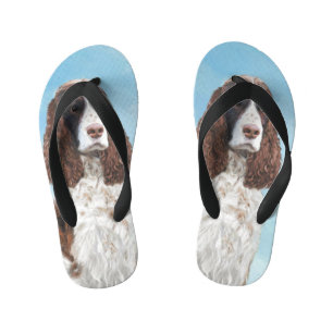 English Springer Spaniel Painting Original Dog Art Kid's Thongs
