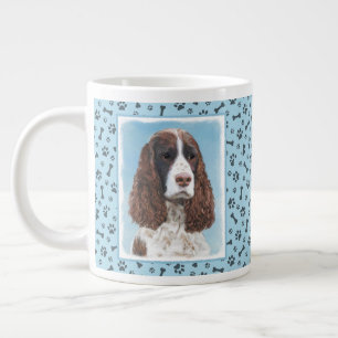 English Springer Spaniel Painting Original Dog Art Large Coffee Mug