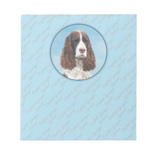 English Springer Spaniel Painting Original Dog Art Notepad