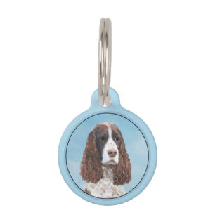 English Springer Spaniel Painting Original Dog Art Pet Tag