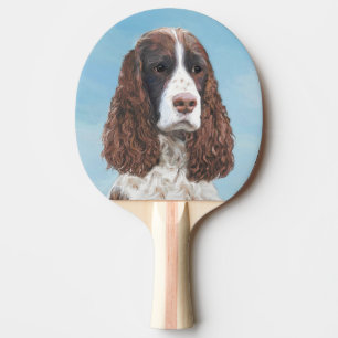 English Springer Spaniel Painting Original Dog Art Ping Pong Paddle