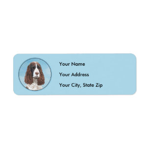 English Springer Spaniel Painting Original Dog Art Return Address Label