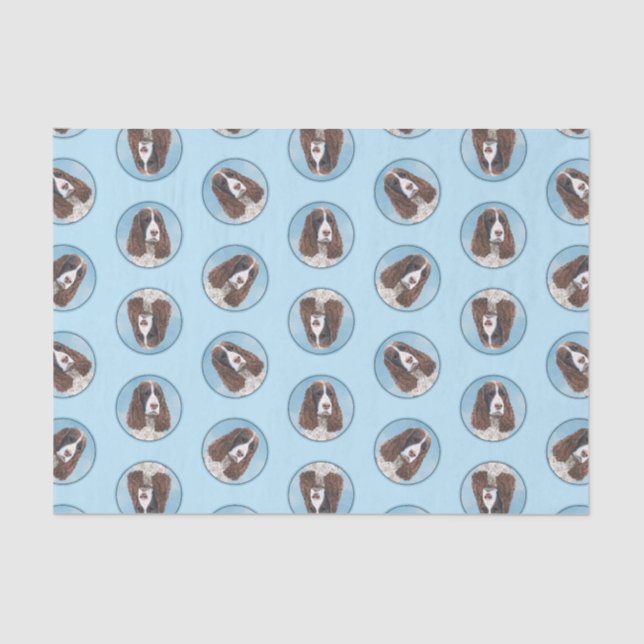 English Springer Spaniel Painting Original Dog Art Tissue Paper (Front)