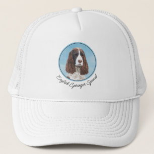 English Springer Spaniel Painting Original Dog Art Trucker Hat