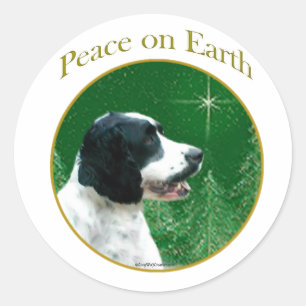 English Springer Spaniel Peace Classic Round Sticker