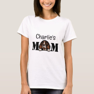 English Springer Spaniel Peeking Personalised Mum T-Shirt