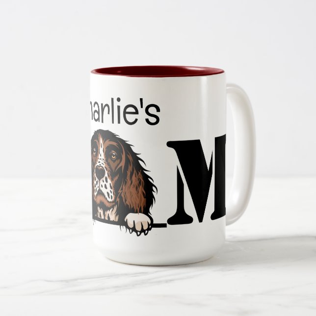 English Springer Spaniel Personalised Mum Mug (Front Right)