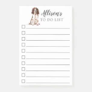English Springer Spaniel Personalized To Do List Post-it Notes