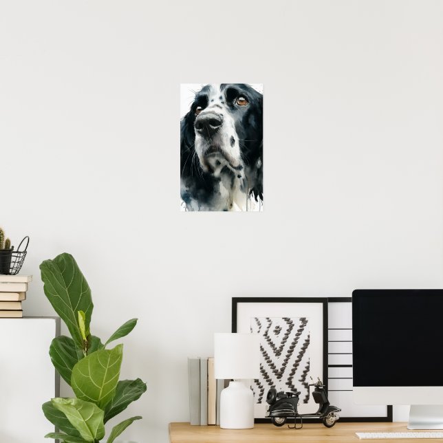 English springer spaniel portrait with ticking poster (Home Office)