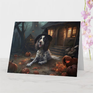 English Springer Spaniel Pumpkins Halloween Scary  Card