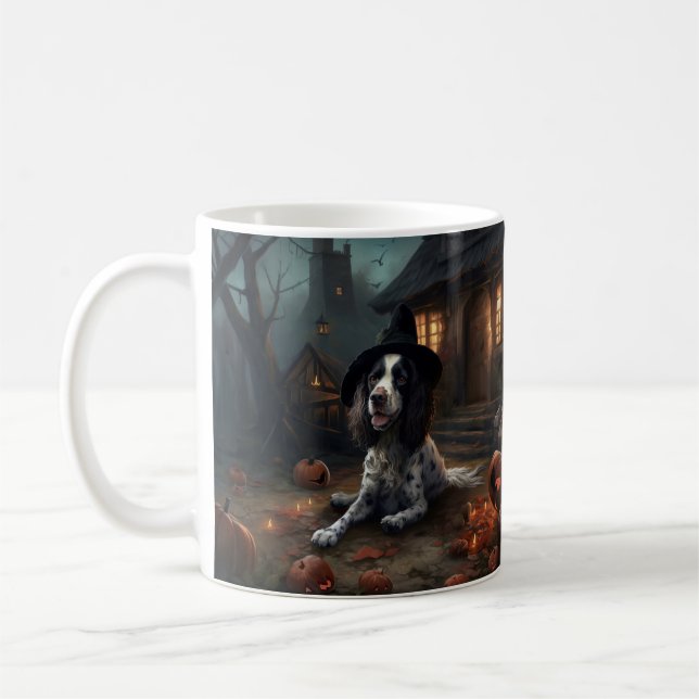 English Springer Spaniel Pumpkins Halloween Scary  Coffee Mug (Left)