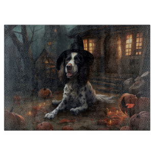 English Springer Spaniel Pumpkins Halloween Scary Cutting Board