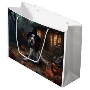 English Springer Spaniel Pumpkins Halloween Scary  Large Gift Bag