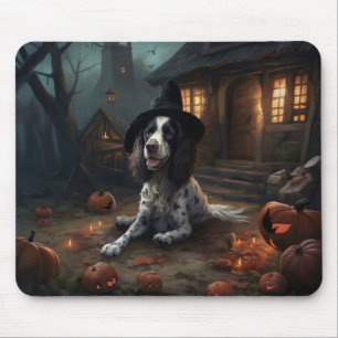 English Springer Spaniel Pumpkins Halloween Scary Mouse Pad